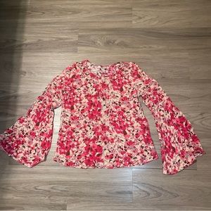 Forever 21 Floral Flared Sleeves Blouse Size Large